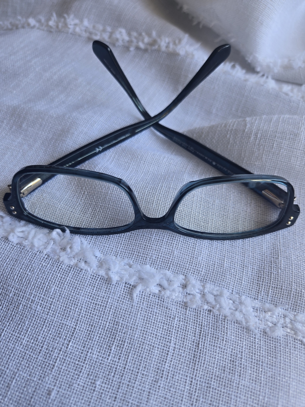 kate spade Slim Rectangular Glasses in Teal and Gold